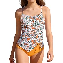 Redair Girls Tankini Swimsuits Two Piece Bathing Suit Printed Girls Swimwear with Drawstring for 7-16 Years