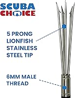 Vista 4 de Scuba Choice - Lanza de mano de viaje de aluminio con bolsa de transporte (3 piezas), 6.5 pies