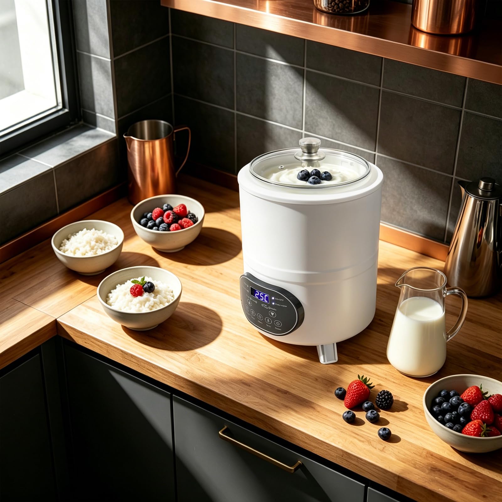 Yaourtière 8L en acier inoxydable yaourt et fromage frais