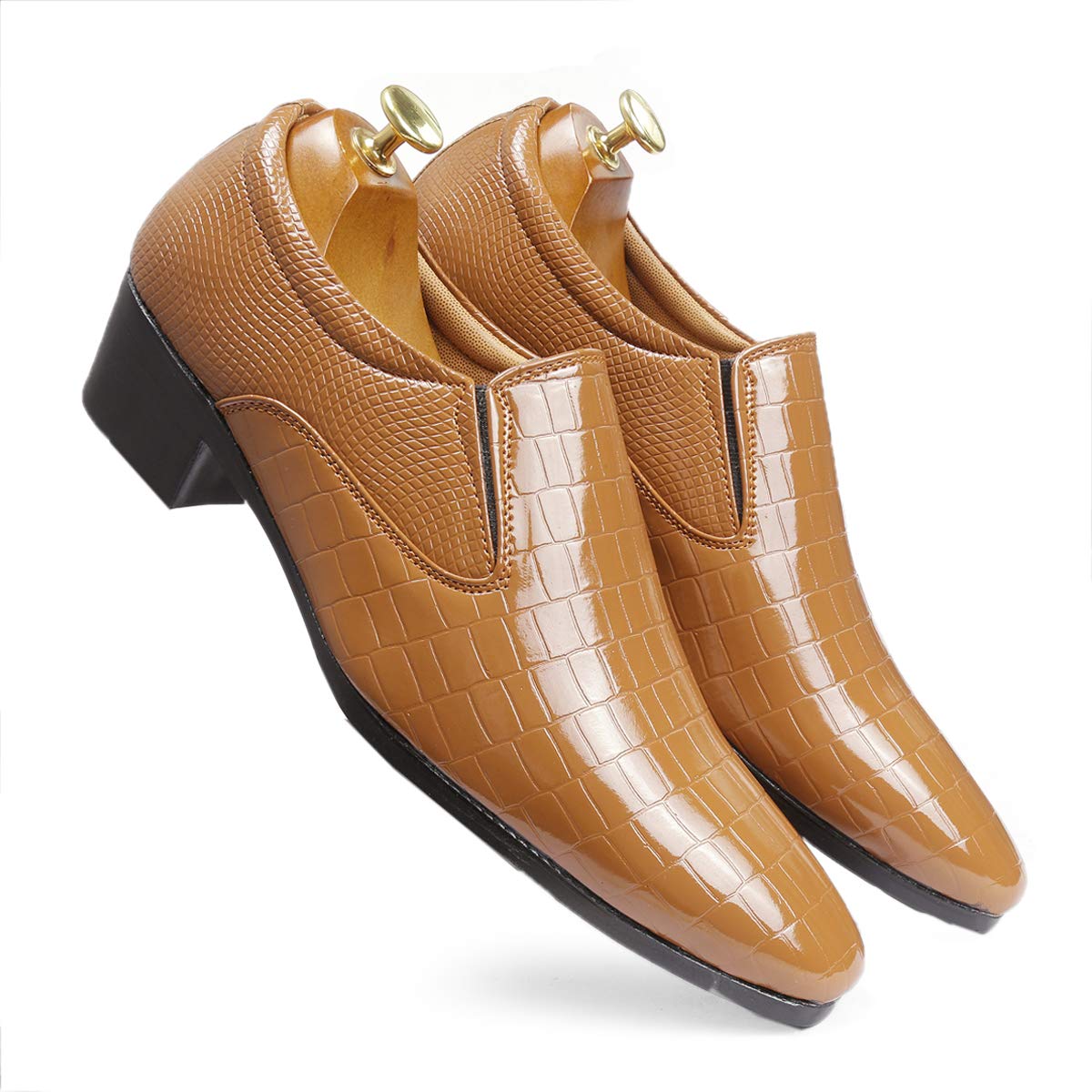 BXXY Mens 2" Height Increasing Patent Material Casual Tan Formal Moaccasion Slip-On Shoes with Pu Sole.- 6 UK (B0CKHLLV97) Amazon Price History, Amazon Price Tracker