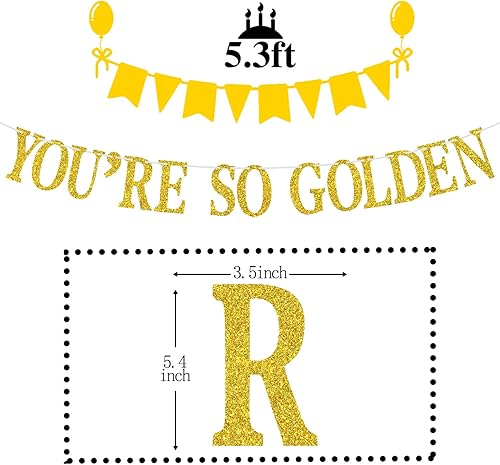 Miniatura 2 de Cartel dorado con texto en inglés "You're So Gold", letrero de feliz cumpleaños dorado, suministros de decoración de fiesta de cumpleaños para