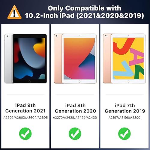 Miniatura 10 de MoKo Funda para iPad de 9 generación 2021  iPad de 8 generación 2020  iPad de 7 generación 2019 con soporte para bolígrafo, funda para iPad 10.2 con