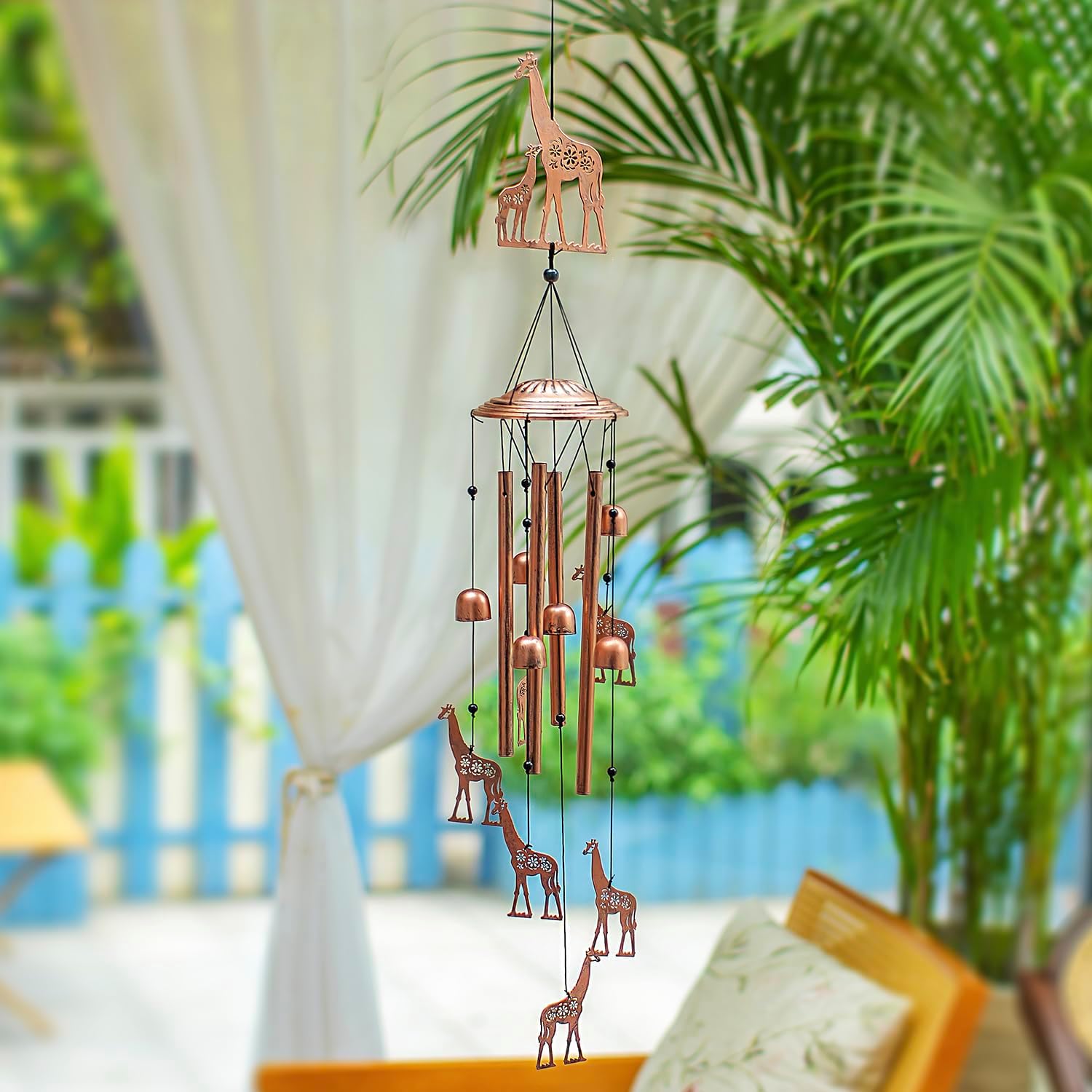 Giraffe Wind Chimes Outdoor Giraffe Gifts for Women/Men/Mom/Wife/Grandma Birthday Gifts Metal WindChimes for Outside/Indoors, Lawn, Patio, Home, Porch, Yard Decor, Garden Decoration