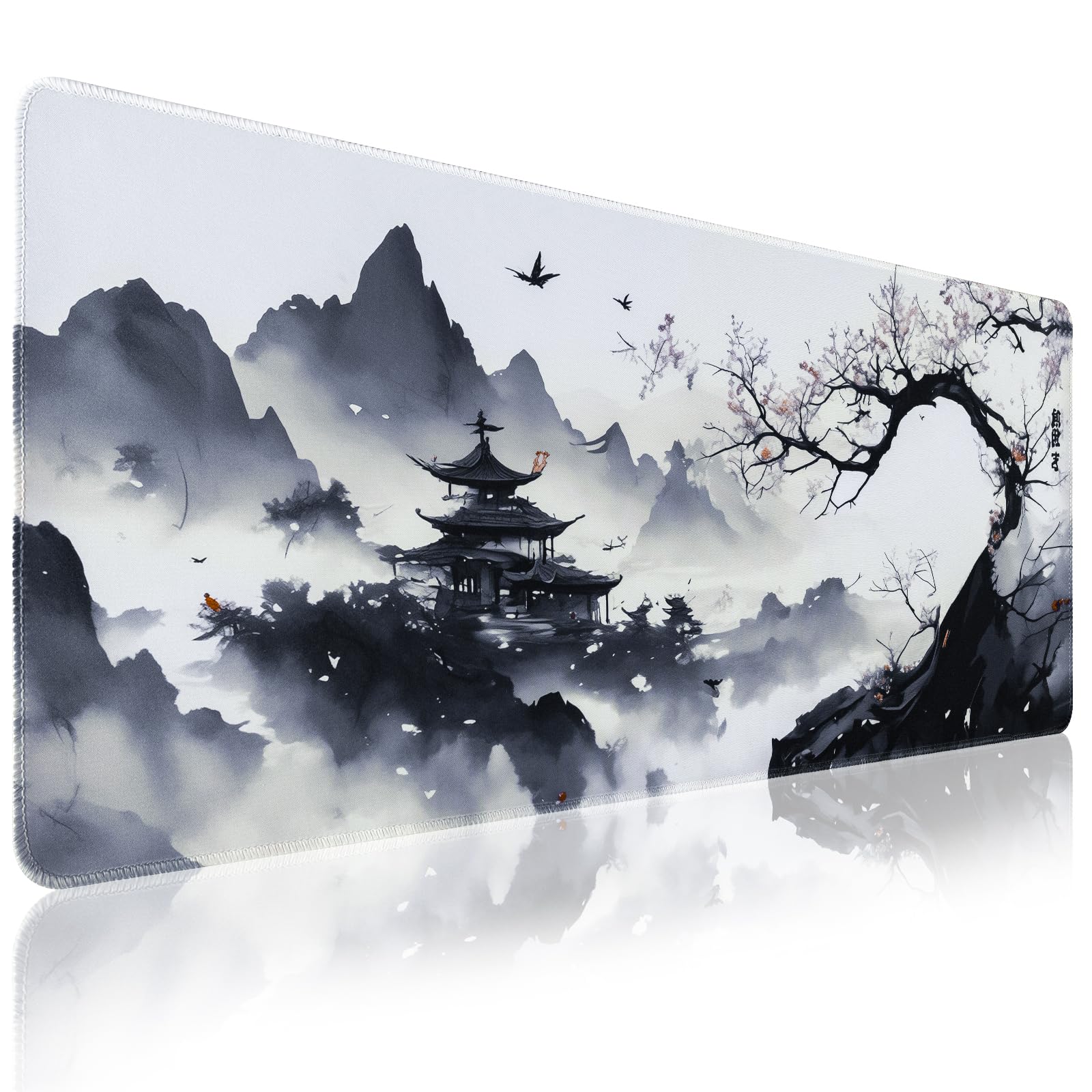Large Mouse Pad Japanese Desk Mat, XL Anime Gaming Mouse Pad | 31.5" x 11.8", Smooth Tracking, Non-slip Rubber Base, Durable Stitched Edges, Extended Mousepad for PC/Laptop/Office/Home