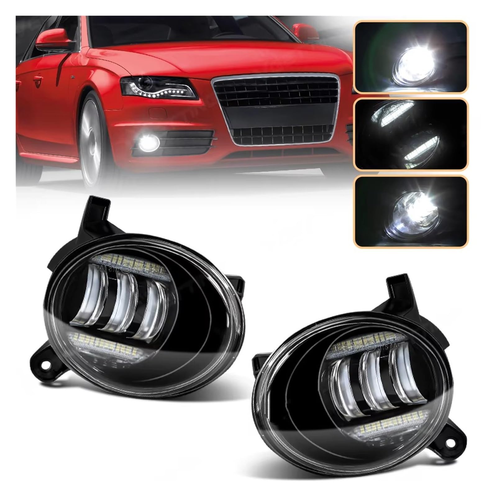 Faros Antiniebla 1 Par Faros Antiniebla LED Para VW Para Passat CC 2008-2012 luz Diurna - Piezas Coche(LED White)