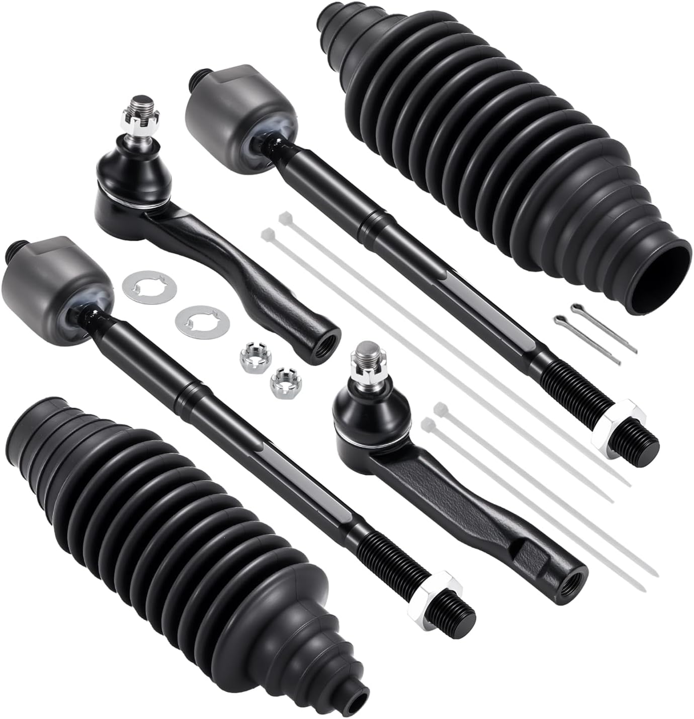 6-PC Tie Rod Ends Kits Compatible with Lexus IS300 2001-2005,2xInner tie rod EV800442,1xOuter tie rod ES800310,1xOuter tie rod ES800309,2xdust cover