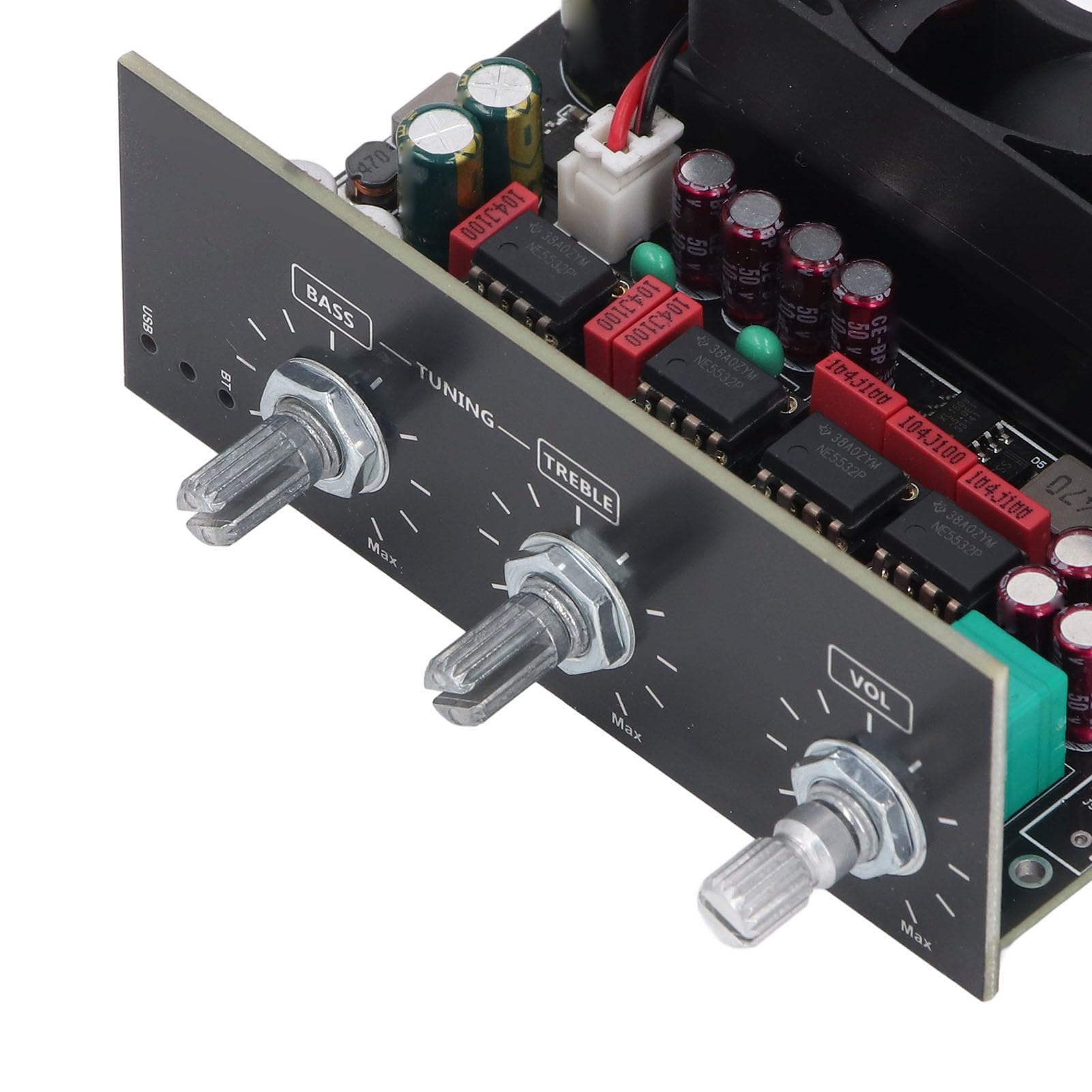 Placa Amplificadora Bluetooth 5.2, Módulo Amplificador de Potencia de Doble Canal de 220 W con Control de Agudos y Graves, para Teléfonos Inteligentes, Televisores y Portátiles