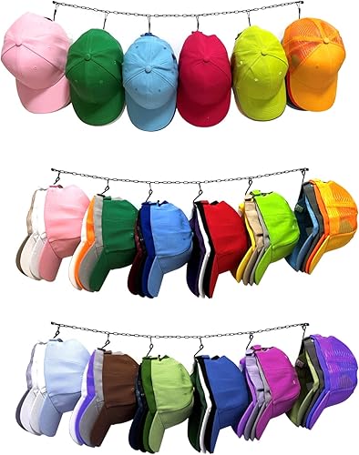 Homesweet Perchas para sombreros para pared y armario, paquete de 3, organizador de sombreros para gorras de béisbol de hasta 72, exhibición de
