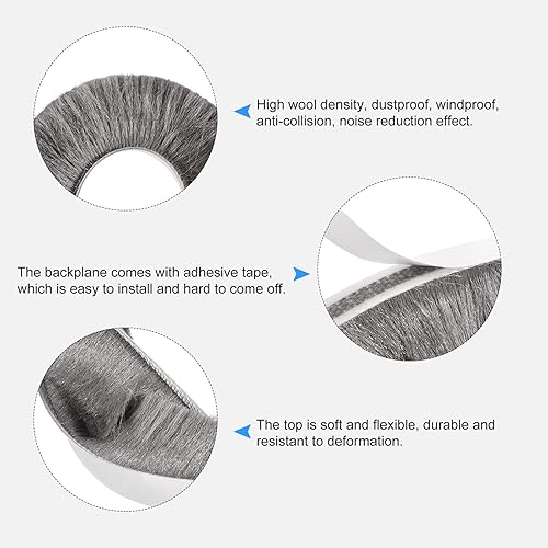 Miniatura 4 de Burlete adhesivo para cepillo (2932 pulgadas x 1132 pulgadas x 49.2 pies), tira de cepillo de puerta  para puerta corrediza, ventana, armario, color