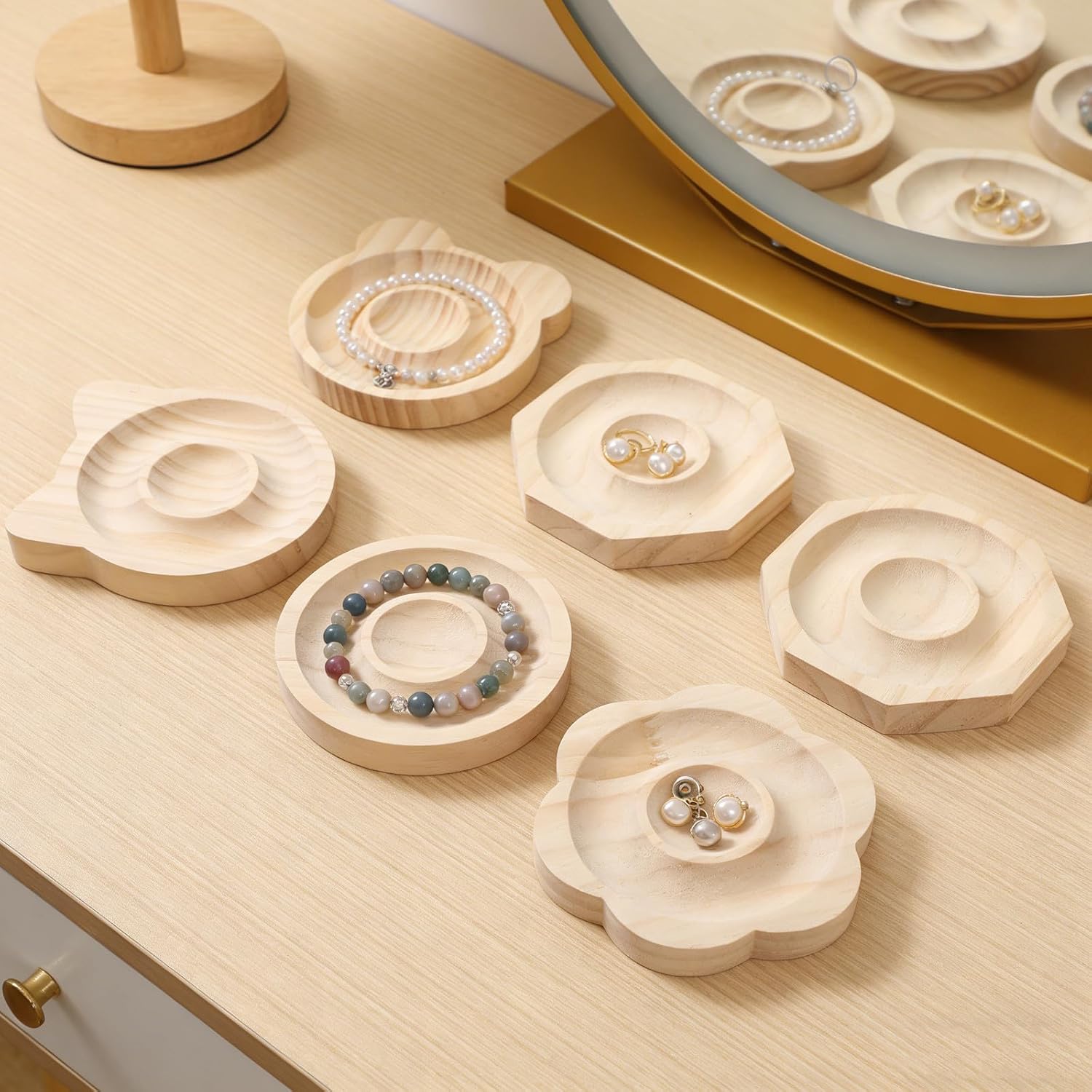 Wooden Bracelet Bead Board Organizer Tray for Home Studio 6pcs