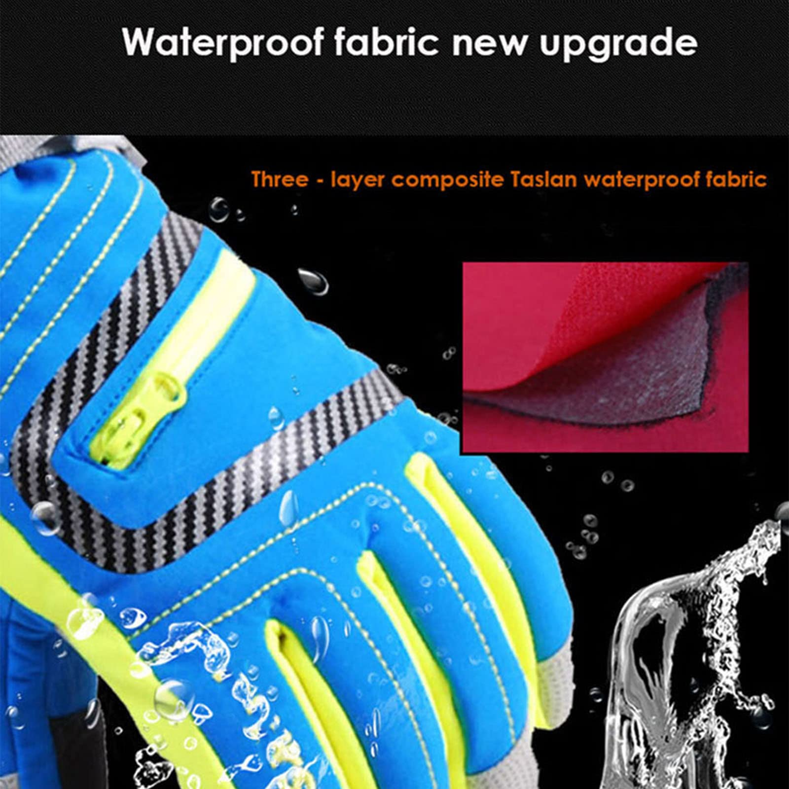 Hiver Chaud Snowboard Ski Gants Imperméable Ski Respirant Épaissir Chaud Mitaines De Neige pour Hommes, Femmes, Enfants