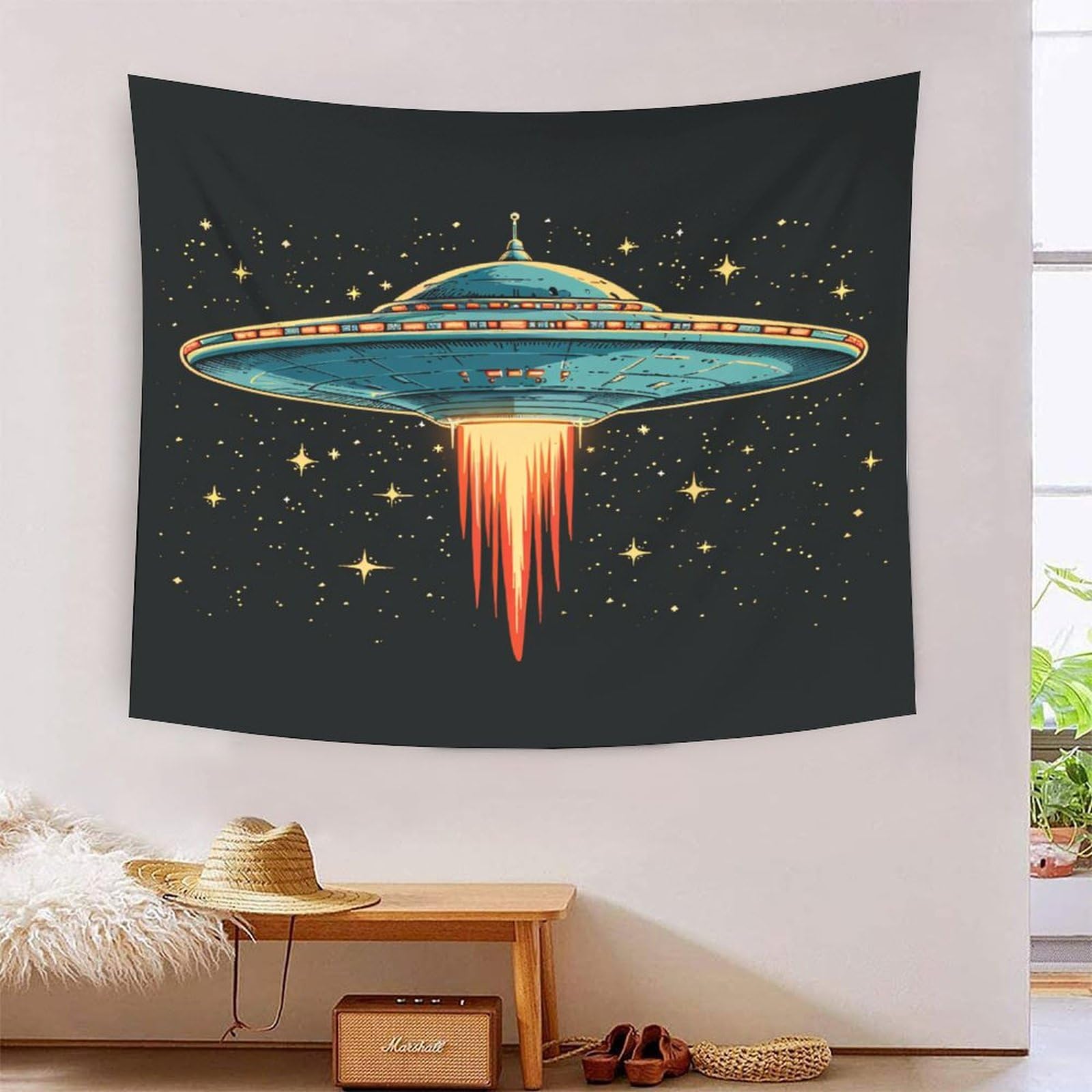 HLXZMCVBT 3D UFO Print Wall Blanket Home Decoration Bedding Poster Wall Art Tapestry Tapestries Wall Hanging Soft Polyester for Bedroom Living Room Dorm Home Decorations 150cmx200cm