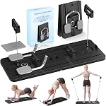 Mosdos Réformateur pliable de Pilates Portables, formateur de base à rebound automatique pour le gymnastique à domicile, 300lbs Capacité de poids, équipement d'entraînement complet pour les hommes et les femmes-Purple