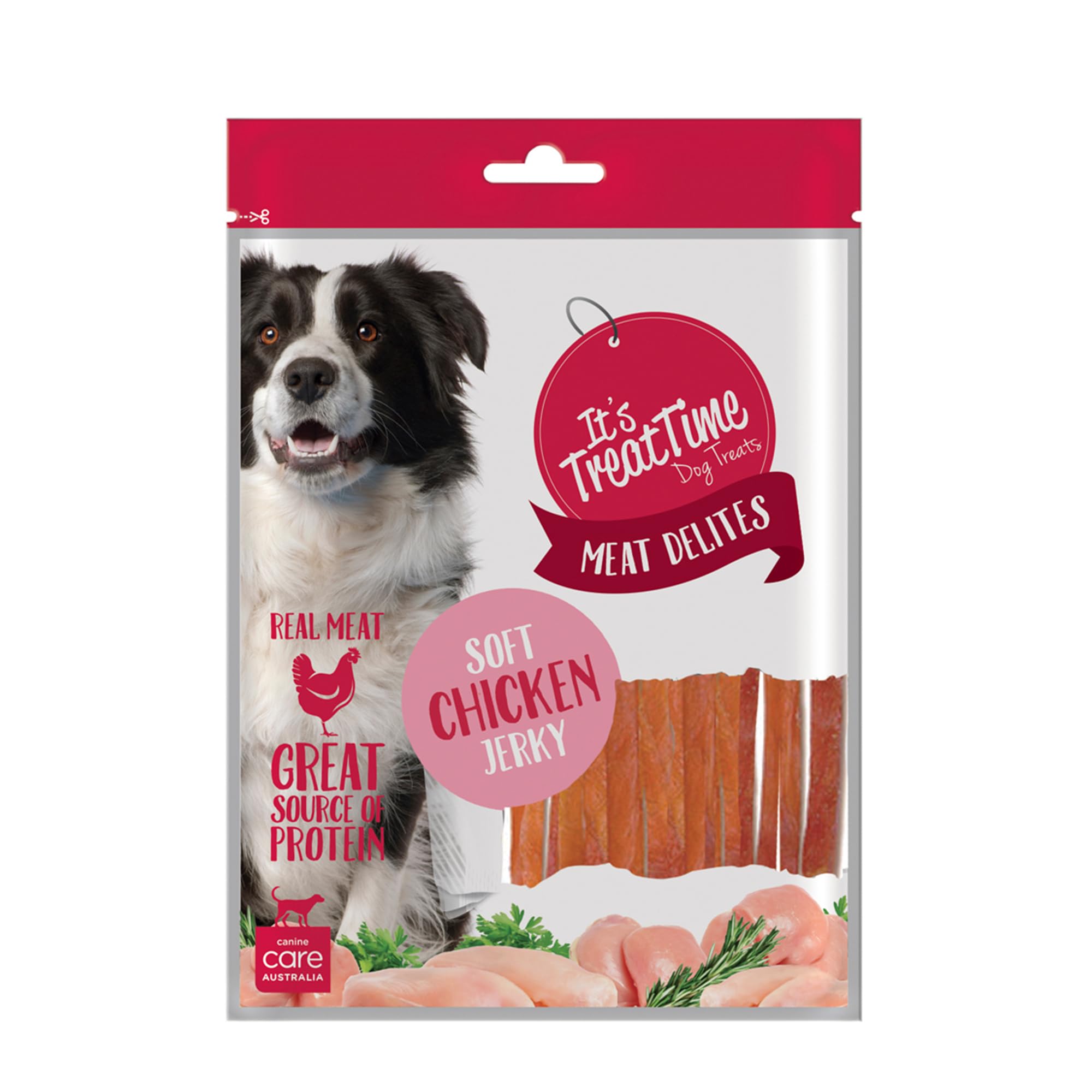 It's Treat Time Meat Delites Chicken Jerky Soft Strip Dog Treat, 250G, Real Meat, Great Source of Protein, Tartar Control, Suitable for All Dogs - 250 g (Pack of 1)