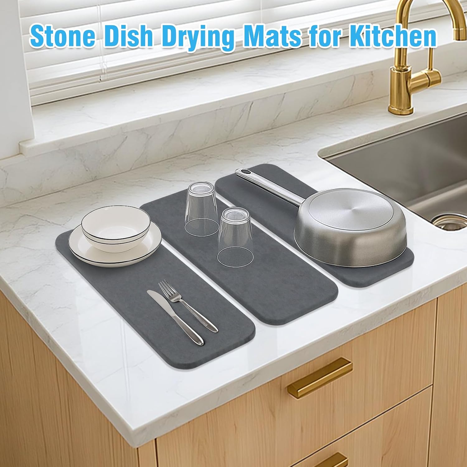 3PCS Quick-Dry Diatomite Sandstone - OEM replacement Size - Only Sandstone Excluding Dish Pad