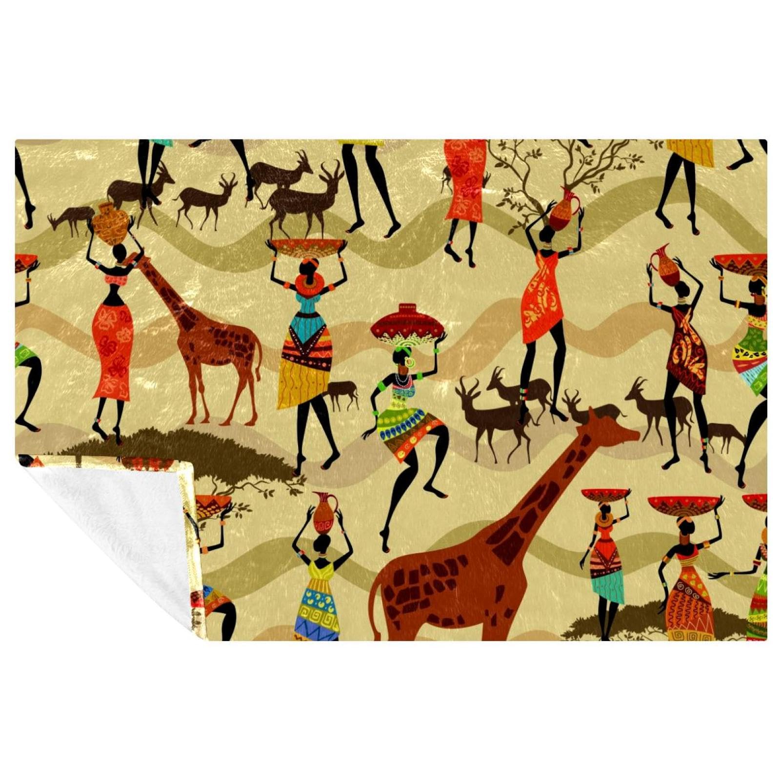 Couverture femme africaine contre le froid nocturne Plaid sauvage 150x100