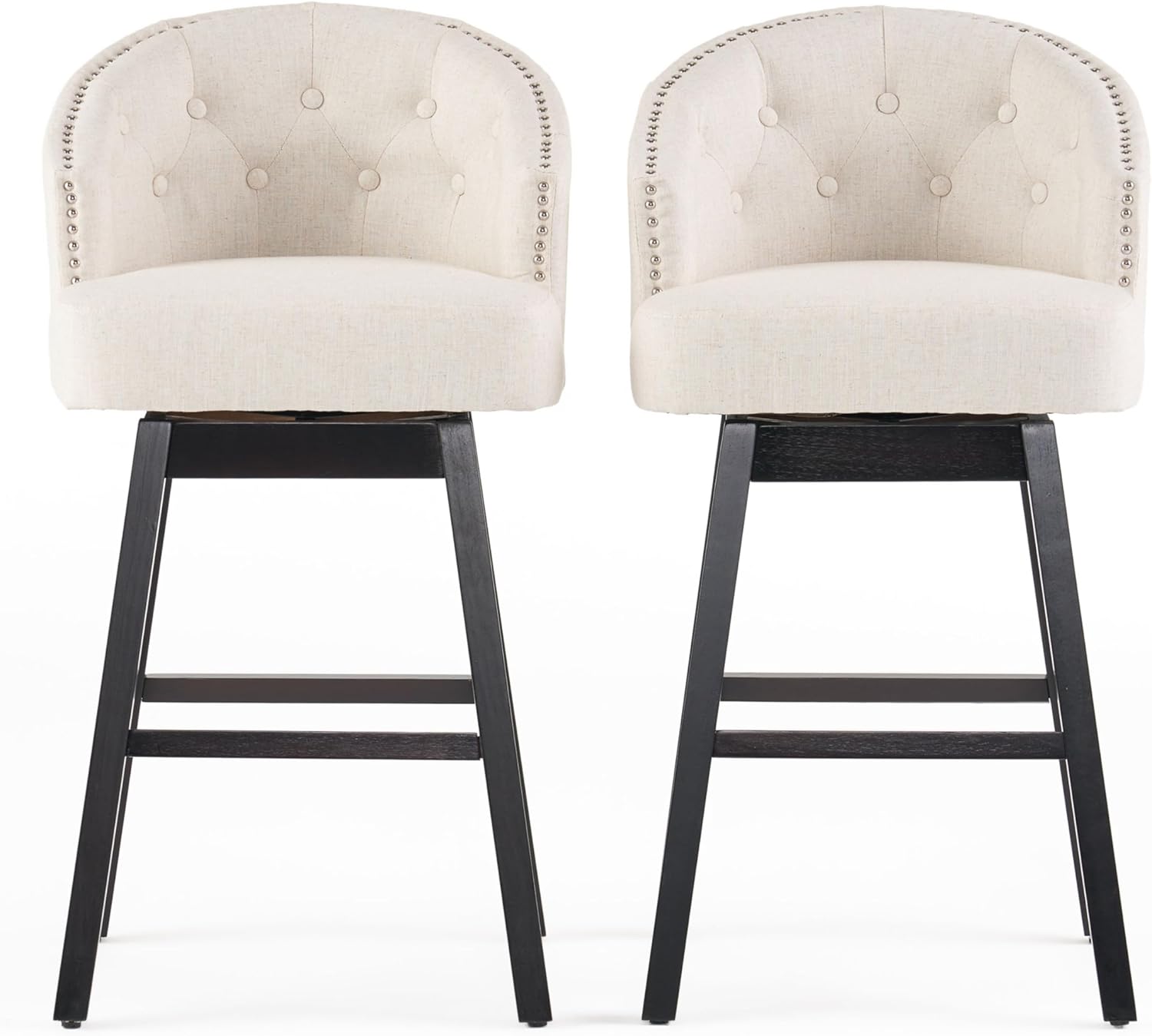 Swivel Bar Stools Set of 2 Upholstered Bar Stools with