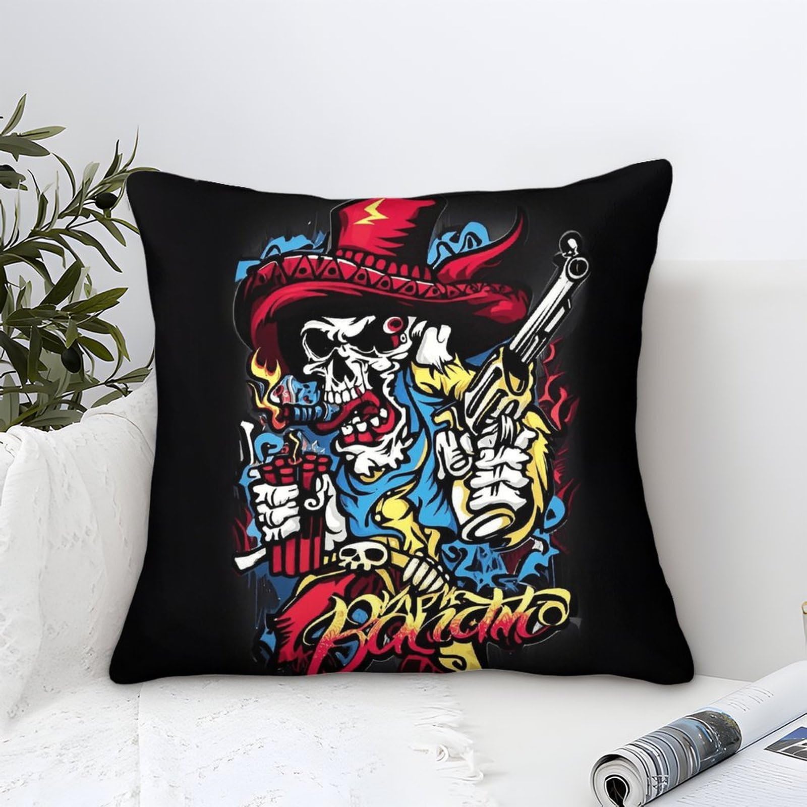 XiaopangXY Doodles Cushion Cover 45x45cm Graffiti Throw Pillow Cover for Couch Sofa Home Decor, Microfiber