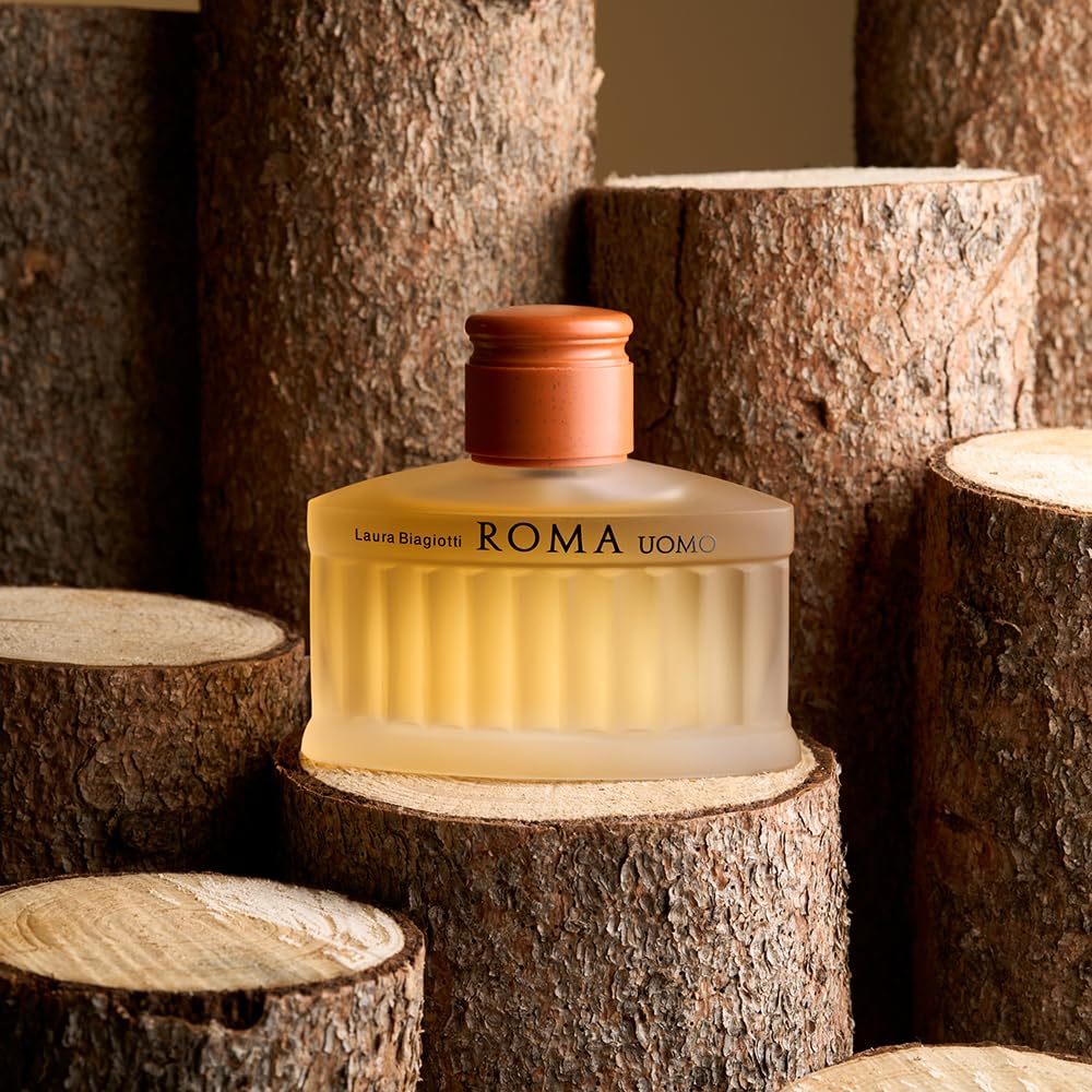 Laura Biagiotti Roma Uomo Balsam po goleniu dla mężczyzn 75 ml – orientalne i drzewne kompozycja zapachowa – uwodzicielskie i pikantne nuty – kultowy flakon inspirowany panteonem w Rzymie