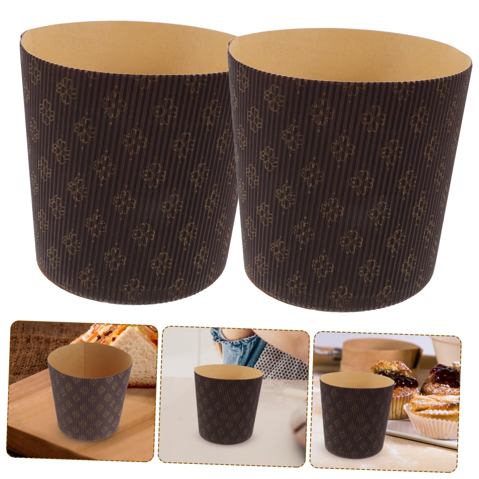 25 Capacillos para Hornear Muffins de Papel Marrón Resistentes Grasa, Molde para Pasteles Prácticos y Elegantes para Fiestas y Horneado en Casa