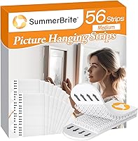 Vista 1 de Tiras para Colgar Cuadros de Servicio Pesado 56 Tiras Sin Daños Colgadores de Cuadros de Pared Sin Clavos, Tiras Adhesivas de Repuesto Removibles