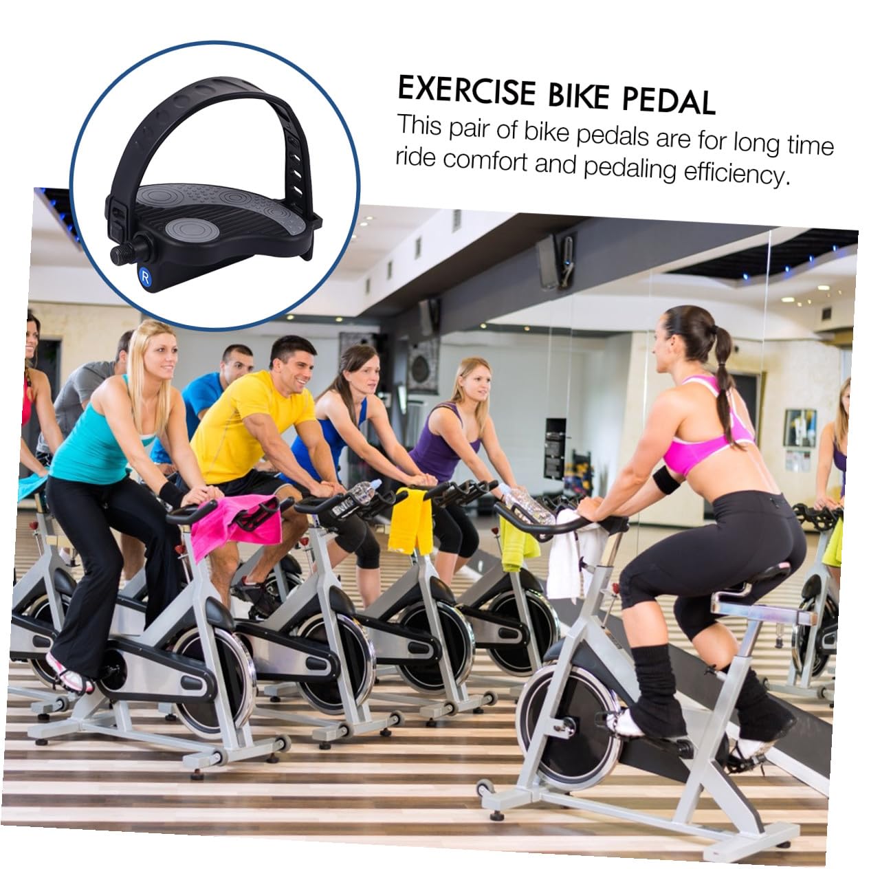 Pedales de Bicicleta Estática Fabricados en Plástico Resistente Abrasión con Correas Ajustables Modelo con Varios Estilos Compatibles con Bicicletas de Carretera y Montaña