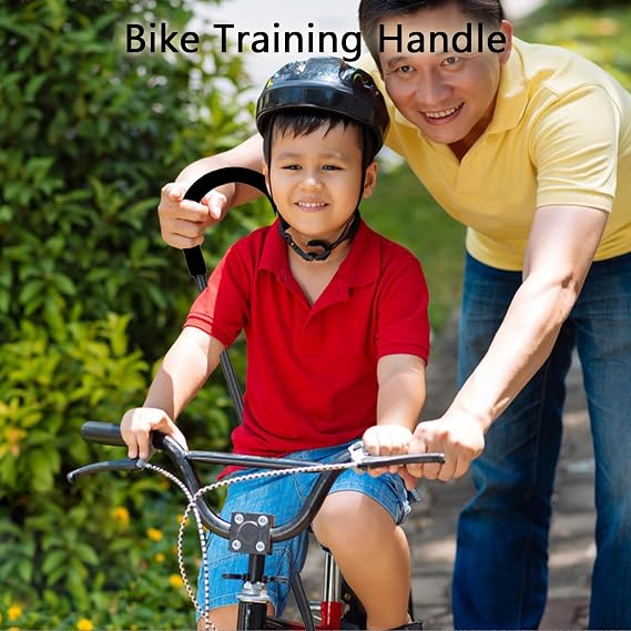 TOPROAD Children Cycling Bike Safety Trainer Handle, Bicycle Balance Push Bar, Push Stick for Enhanced Balance, Stability, Comfort and Control(Black)