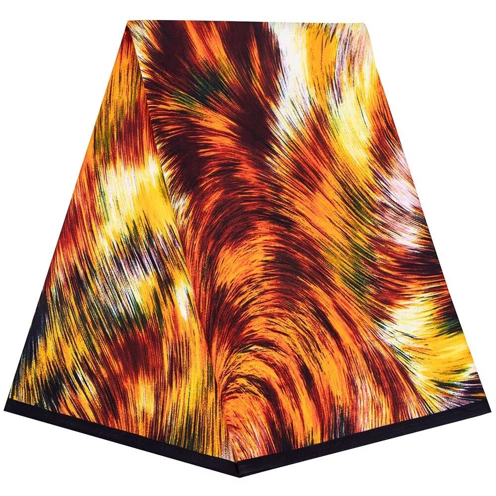 Hollandaiswax Men's 24Fs1549 Ankara African Print Fabric 6 Yards Bazin Riche African Wax Fabric Cotton Material Sewing Diy Party Dress Fs1549