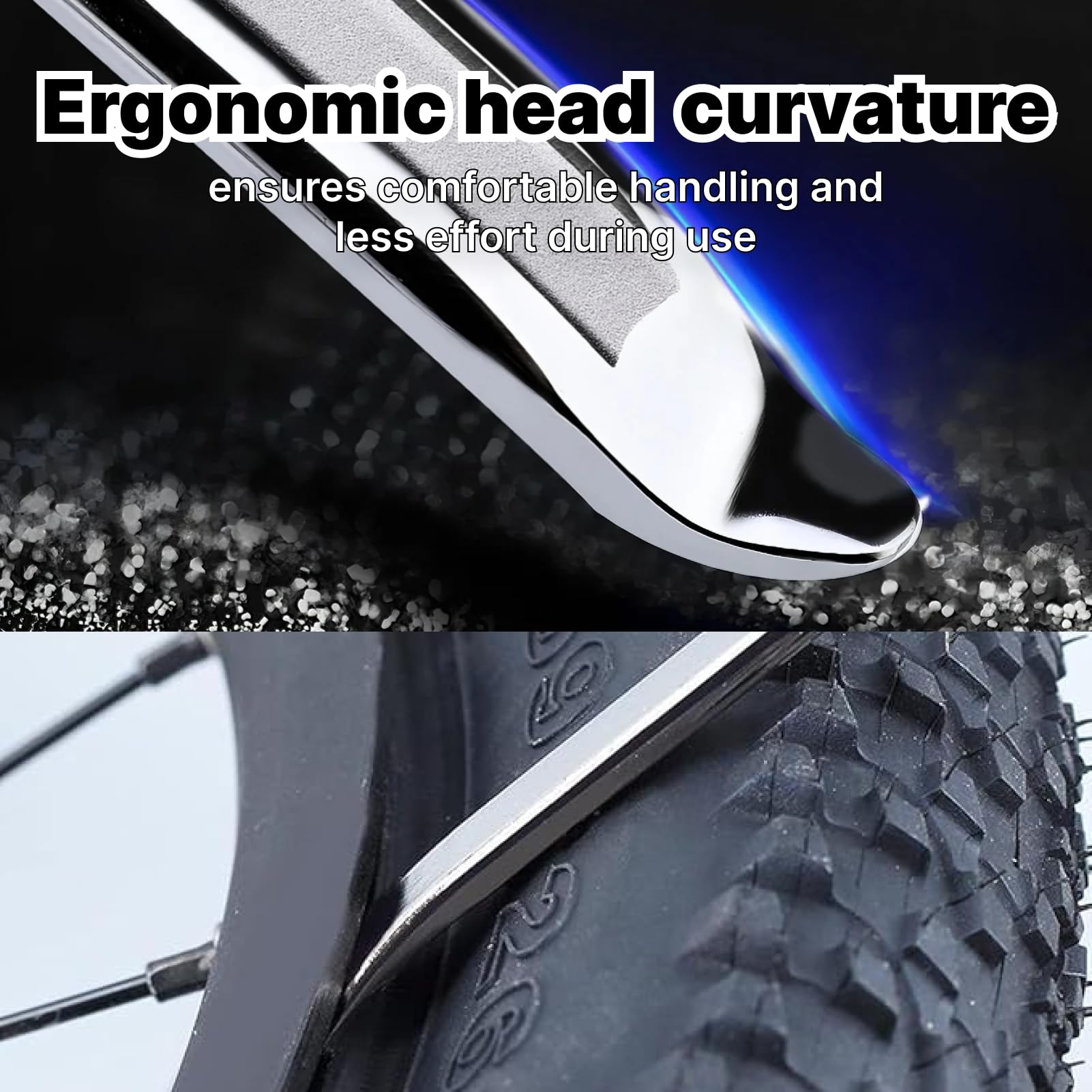 3 pezzi Strumento per Smontaggio Pneumatici 40 cm in Acciaio Inox Cromato, Leva per Pneumatici Manuale 40 cm Utensili di Riparazione per Pneumatici per Auto, Moto, Monopattino
