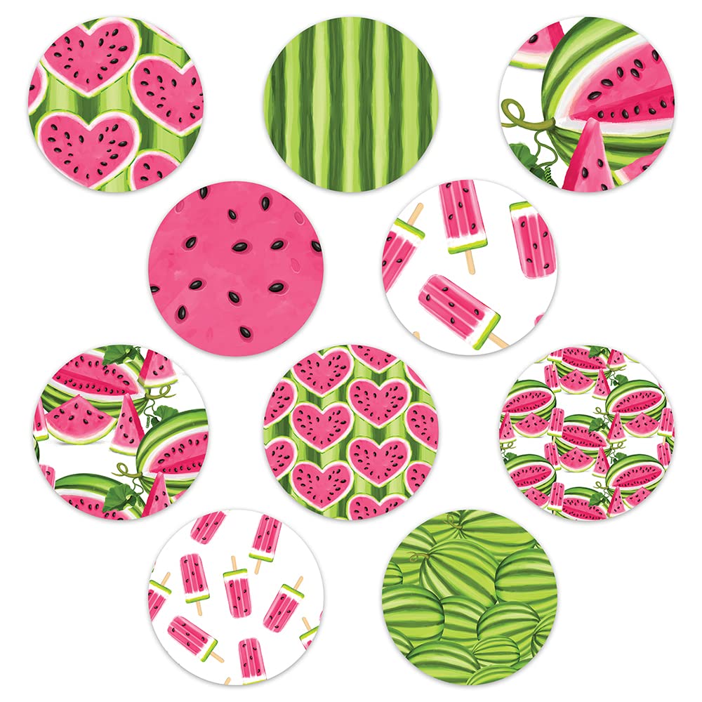 Dexcom Adhesive Mix Design - Adhesive Patches with Split Backing, Easy to Apply x 10 Pack - Watermelons (Full Circle NO Cut)