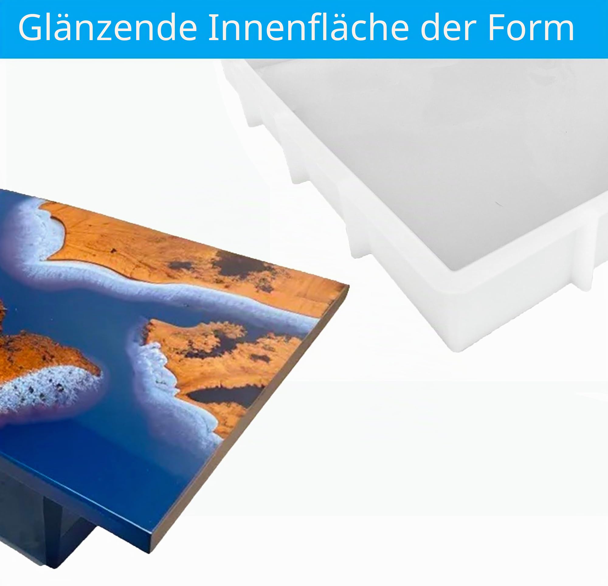 Große rechteckige Silikonformen aus Kunstharz, 40,6 x 30,5 cm, Epoxidharz-Silikonform für Fluss-Couchtisch, Schneidebretter, Serviertabletts, Käseplatte