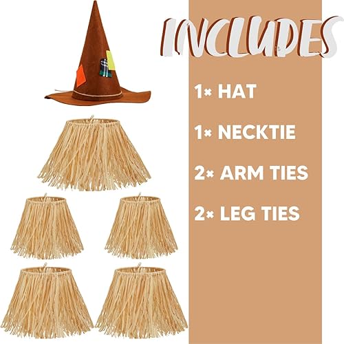Miniatura 3 de Spooktacular Creations El juego de disfraz de espantapájaros de Halloween incluye sombrero de espantapájaros y falda de espantapájaros para niños,