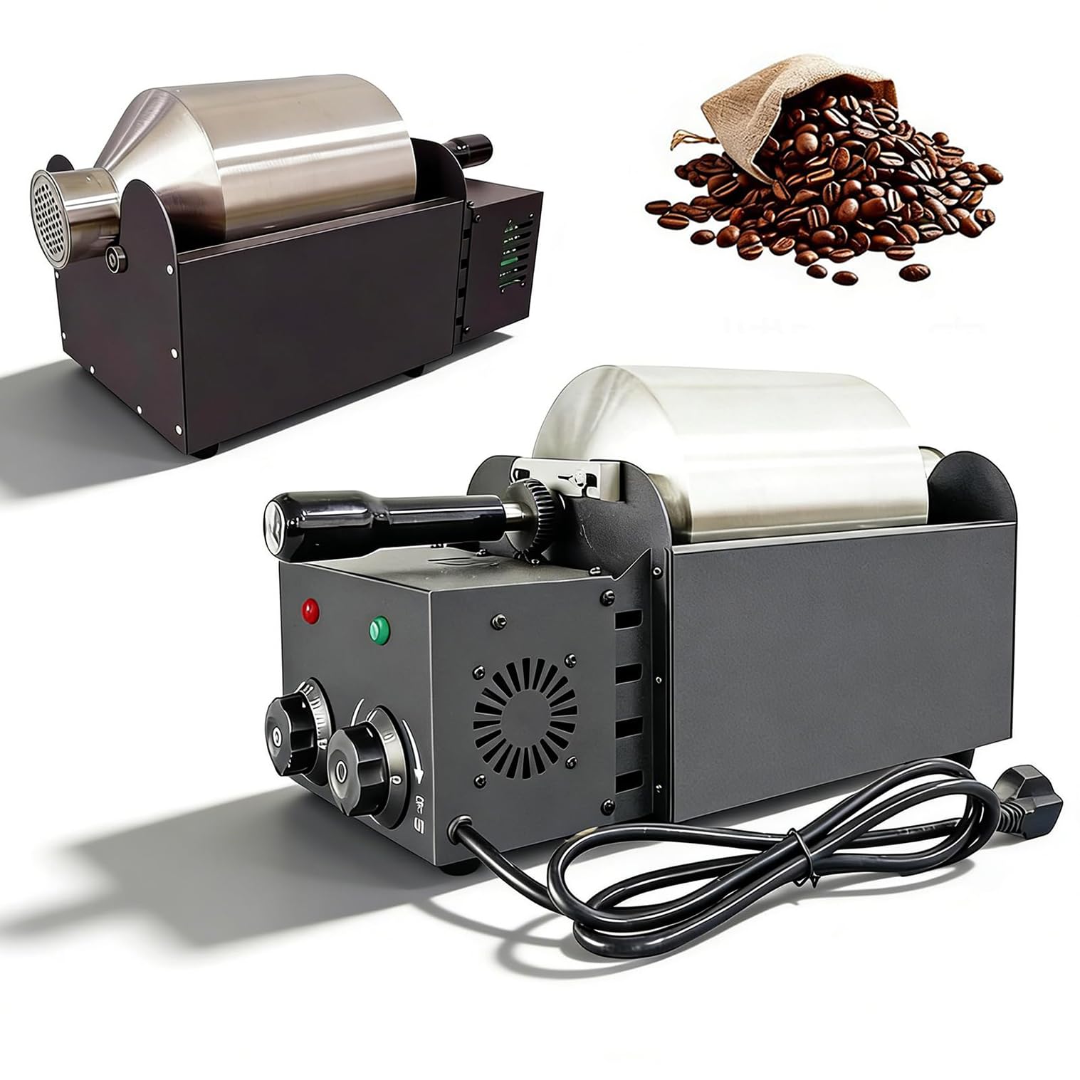 XNXYSMKJ Electric Drum Coffee Bean Roaster, Automatic Adjustable Speed & Temperature Coffee Roasting Machine, Stainless Steel Electric Roaster for Coffee Beans,and More