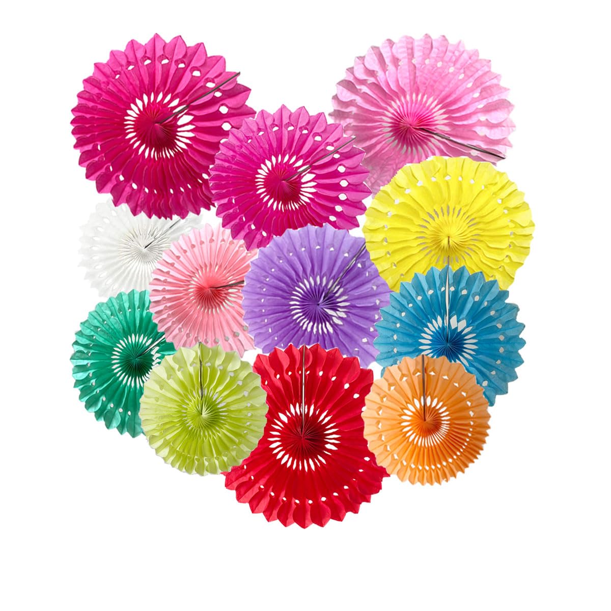 Coole Papierfächer Zum Aufhängen – Runde Wabenmuster In Bunten Farben, 12 Stück Set Für Party, Hochzeit, Deko & Mehr