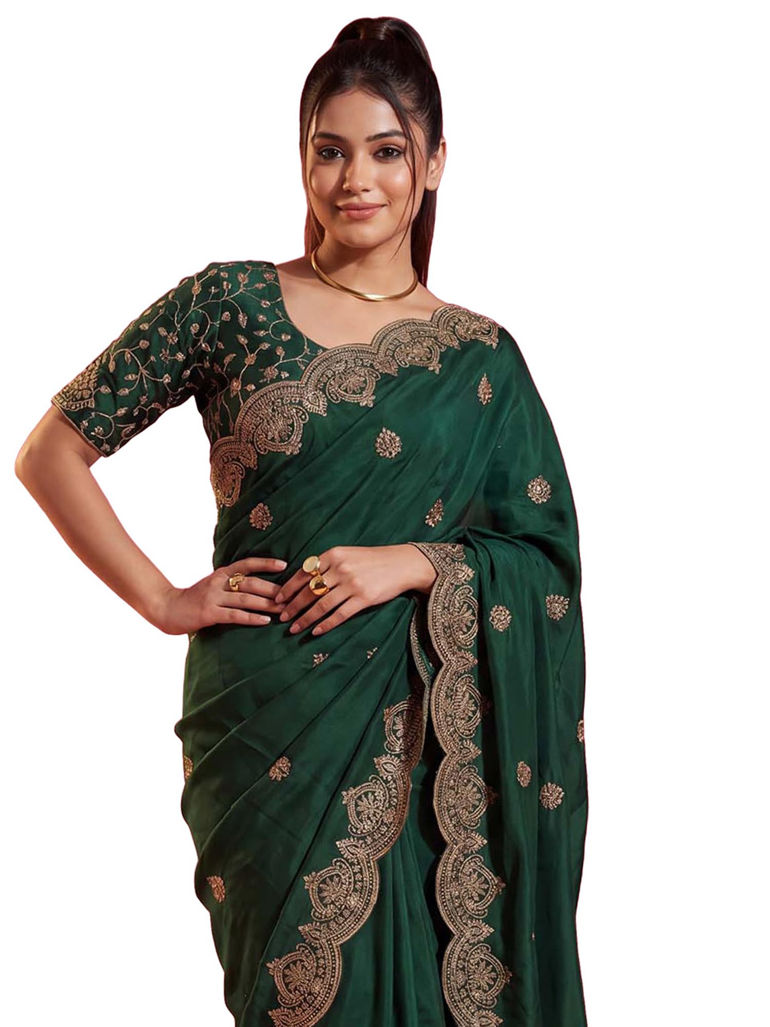 saree mall Women's Georgette Embroidered Cut work Border Saree With Unstitched Blouse Piece| Georgette Saree| Georgette Saree for Woman(78KAVI7802_GT_SM_Parent)-picture-31