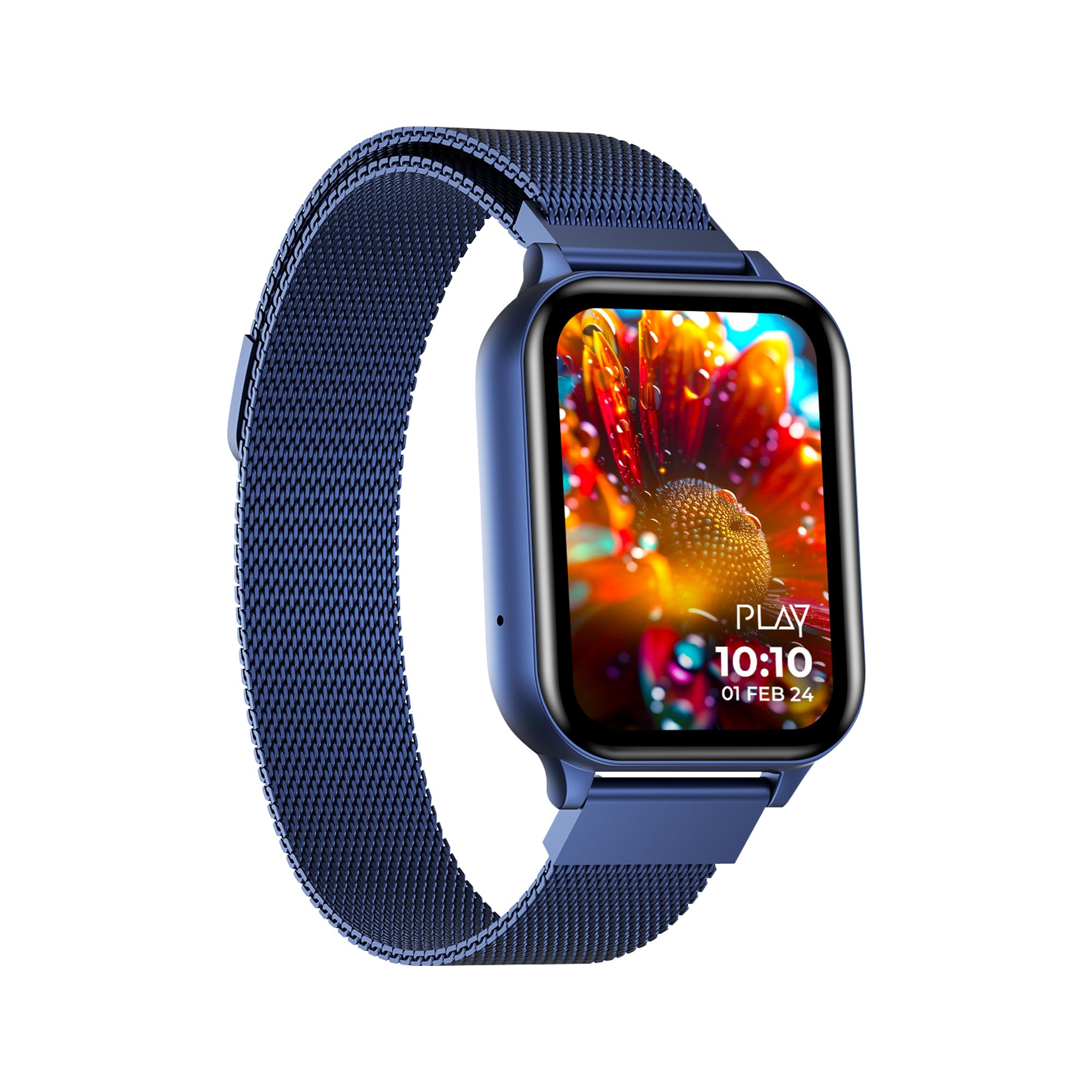 World Of PLAY, PLAYFIT FLAUNT4, 2.04'' Super AMOLED Display, Magnetic Metal Loop Strap, Realtek Integrated Chipset, Crystal Clear Bluetooth Calling, Body-Temperature Sensor, Pro Health Suite (Black)