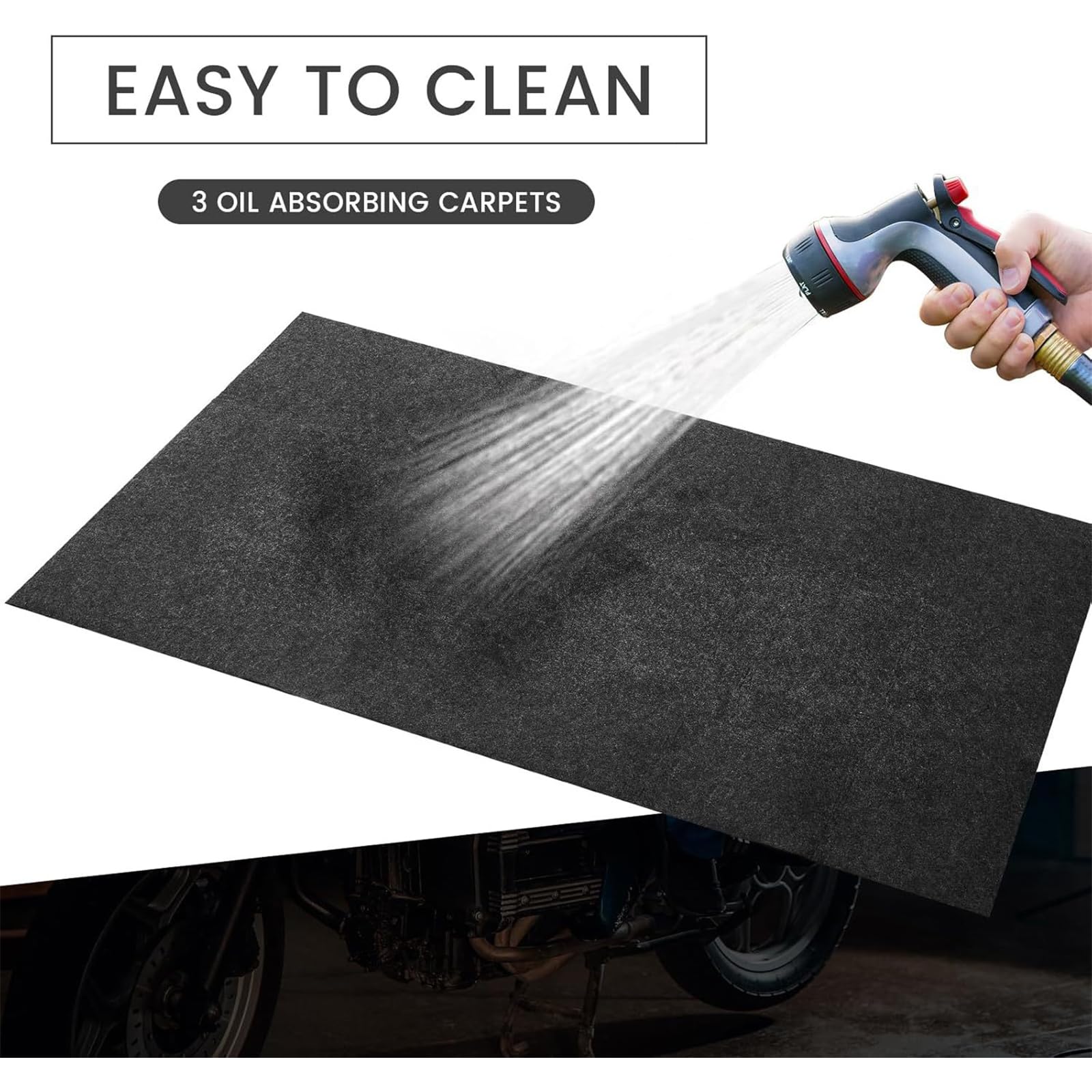 Alfombrilla de fieltro antideslizante para taller de coche, baño, seguridad y uso en la cocina, 178 x 178 cm, antifatiga