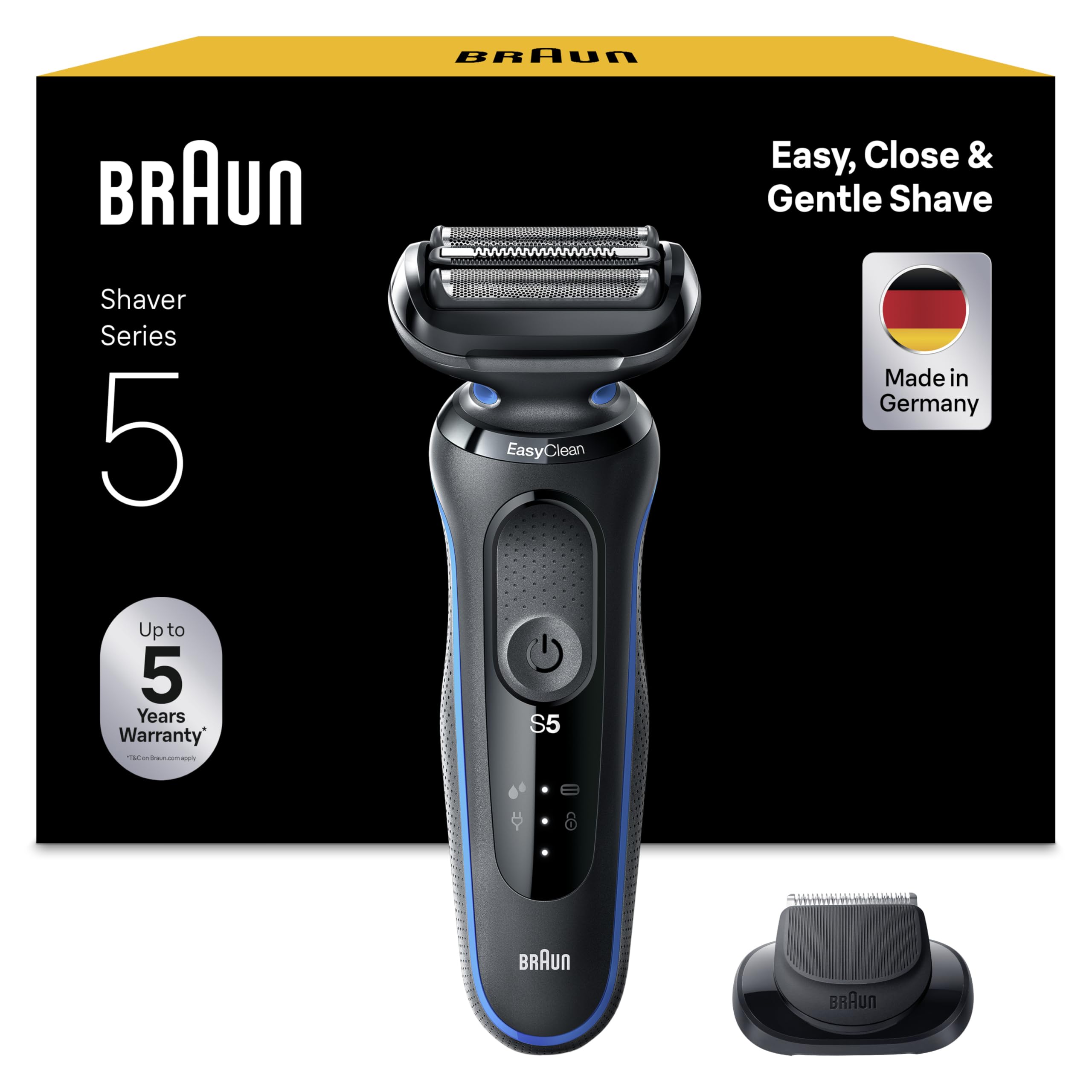 Braun Series 5 Regolabarba Uomo Rasoio Elettrico Barba EasyClean Wet&Dry