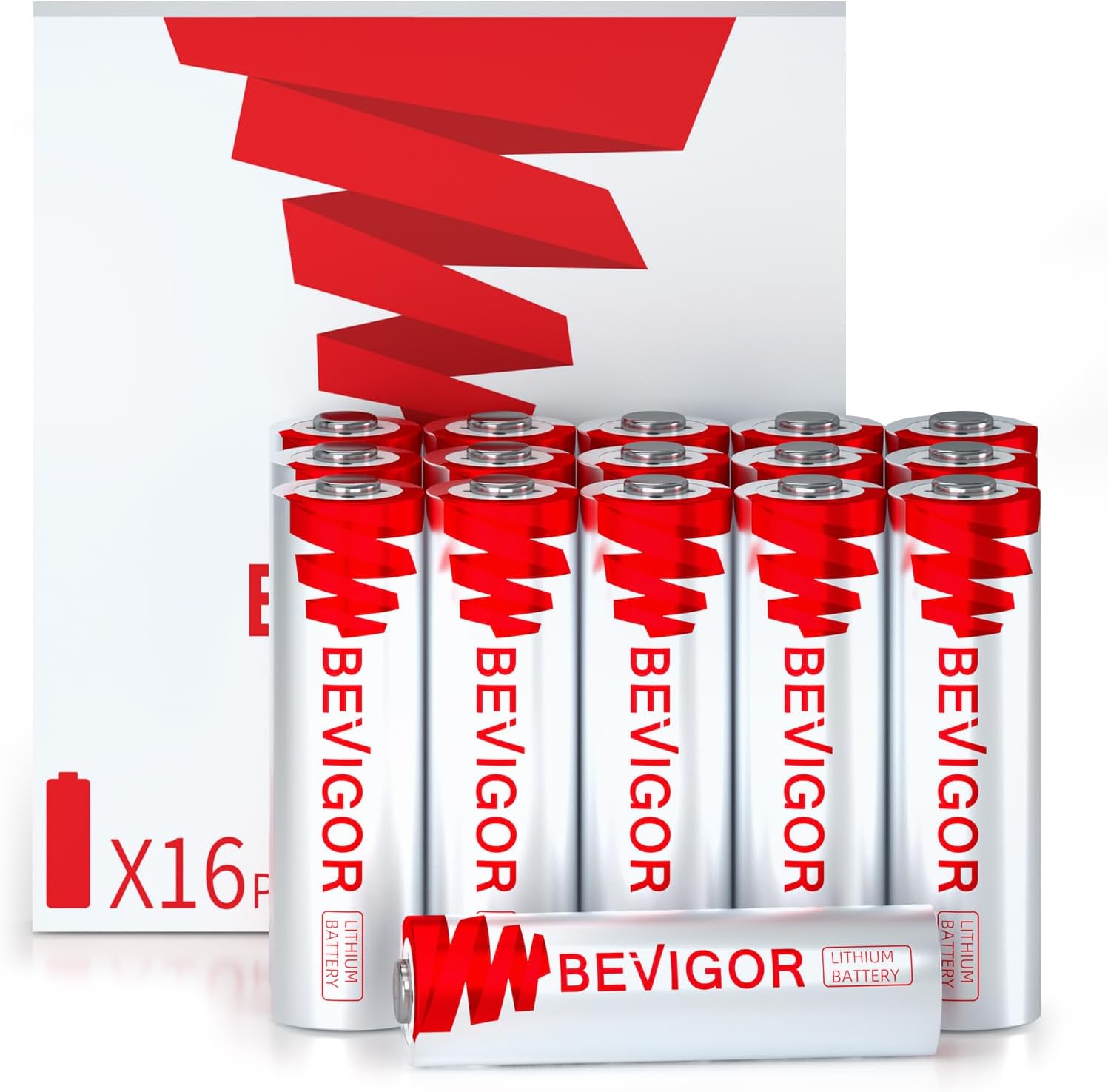 Product image of BEVIGOR Lithium Batteries AA Size 16 Pack 1.5V Longer Lasting Double A Battery for Blink Camera, Trail Camera, Security Alarm System, Remote Controlled Vehicle Batteries【Non-Rechargeable】
