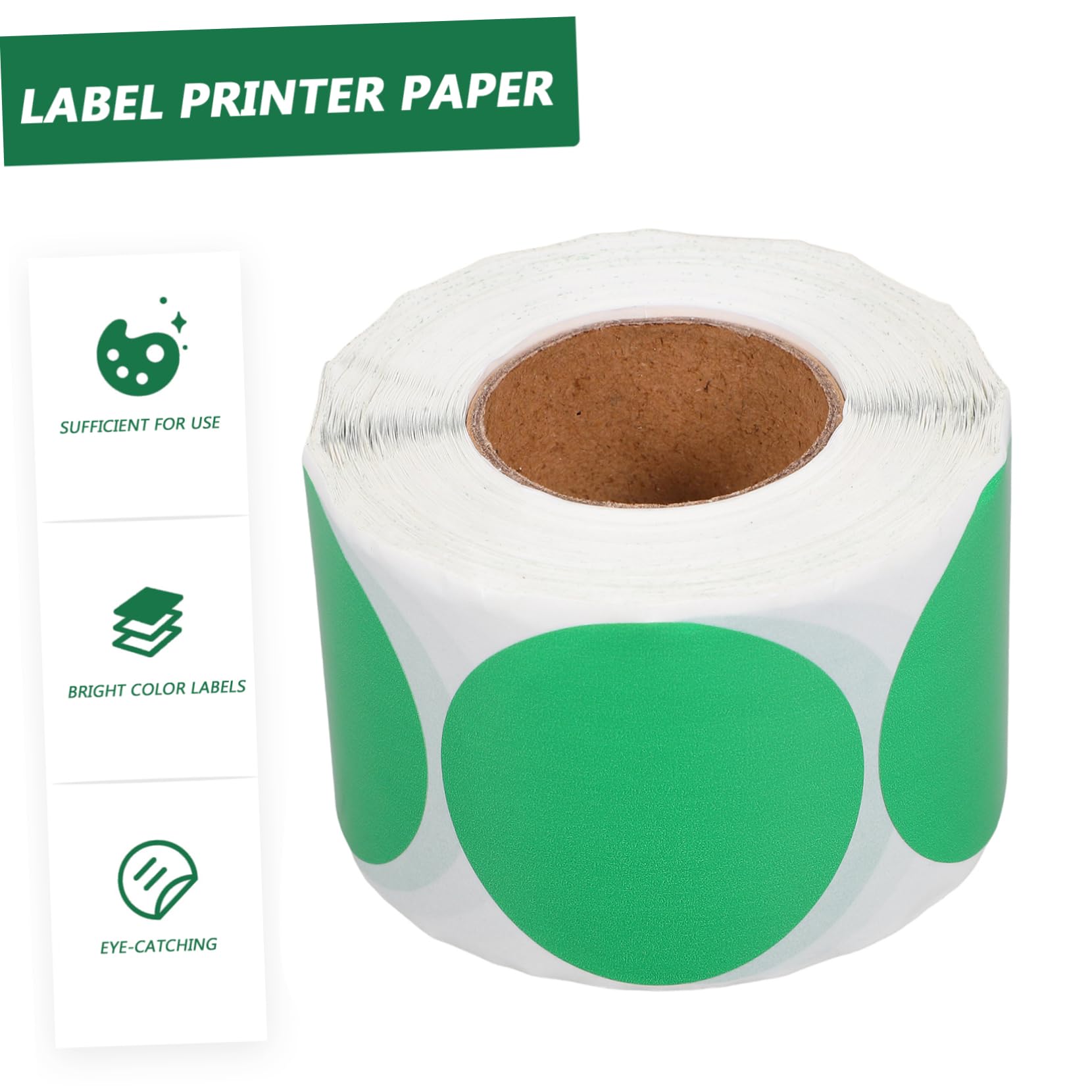 NUOBESTY 4 Rouleaux Autocollant Papier Pour Imprimante D'étiquettes Petites Étiquettes Thermiques Rondes Étiquette Collante Papier D'impression D'imprimante Étiquettes Vierges