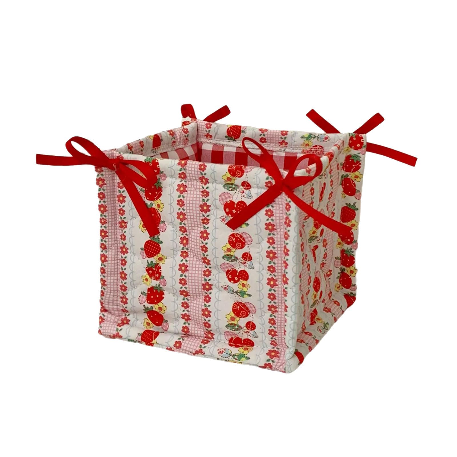 Sturdy Cotton Quilted Desk Organizers Basket Portable for Tidying Space Saving in Bedrooms Offices and Study Rooms Stationery Organizers