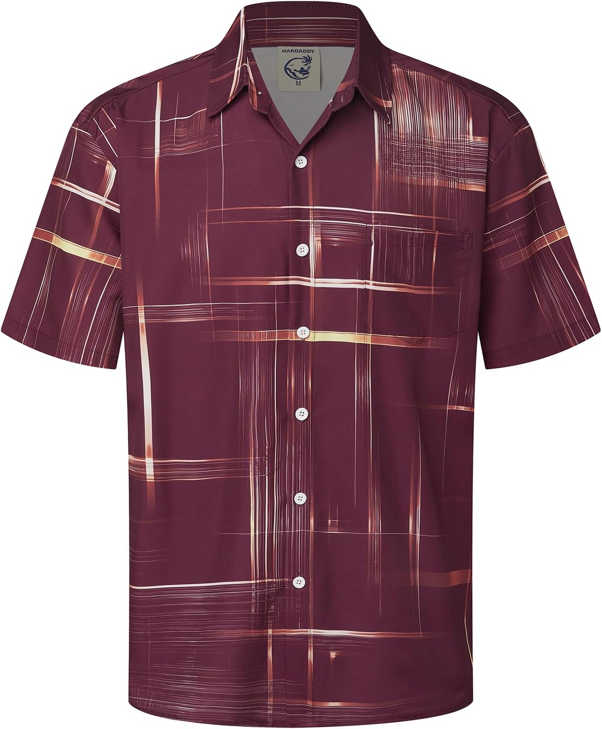 Hardaddy Men's Hawaiian Shirt Short Sleeves Printed Button Down Summer Beach Casual Shirts