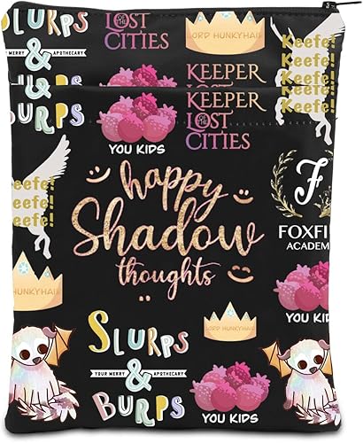 Funda de libro de regalo inspirada en novela de fantasía para amantes de los libros, protector de libro de regalo con cremallera (Happy Shadow)
