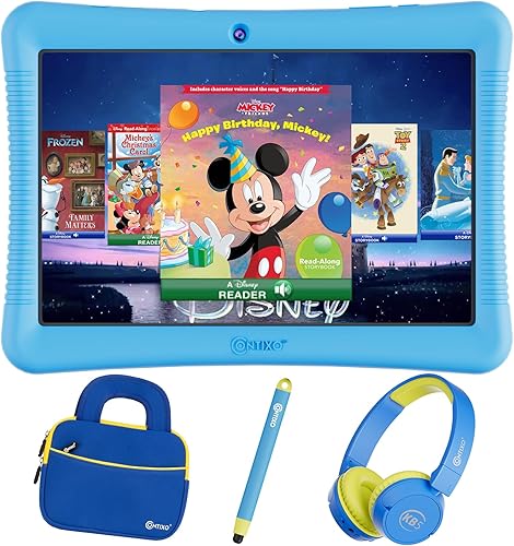 Miniatura 1 de Contixo Tablet para niños de 10" con paquete Android - 32GB, más de 80 libros de cuentos de Disney (valor de $350), control parental, estuche a