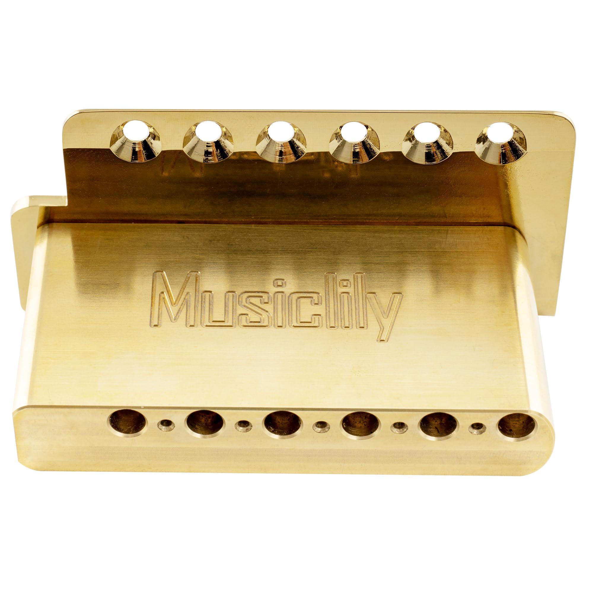 Musiclily Ultra 52,5mm ST Mostek Tremolo 6 śrub Vintage Stalowe Siodełka 36mm Mosiężny Blok do Gitary Elektrycznej typu Strat, Złoty