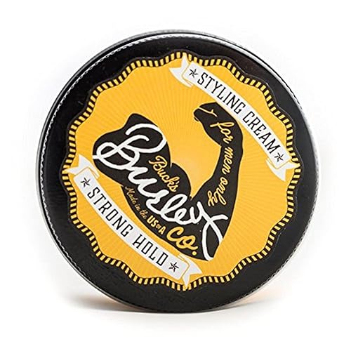 Bucks Burley Crema para el cabello de los hombres fuerte agarre que forma suero sándalo - 3 oz