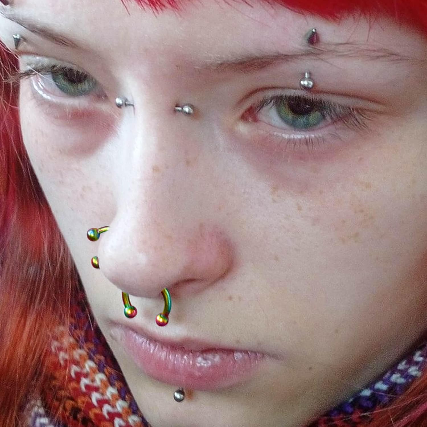 BodyBonita Anodized G23 Titanium Horseshoe Nose Ring Hoops for Women, 16G Septum Rings Circular Barbell, Conch Helix Daith Tragus Cartilage Lip Eyebrow Piercing Jewelry 8/10mm 2Pcs - Image 5