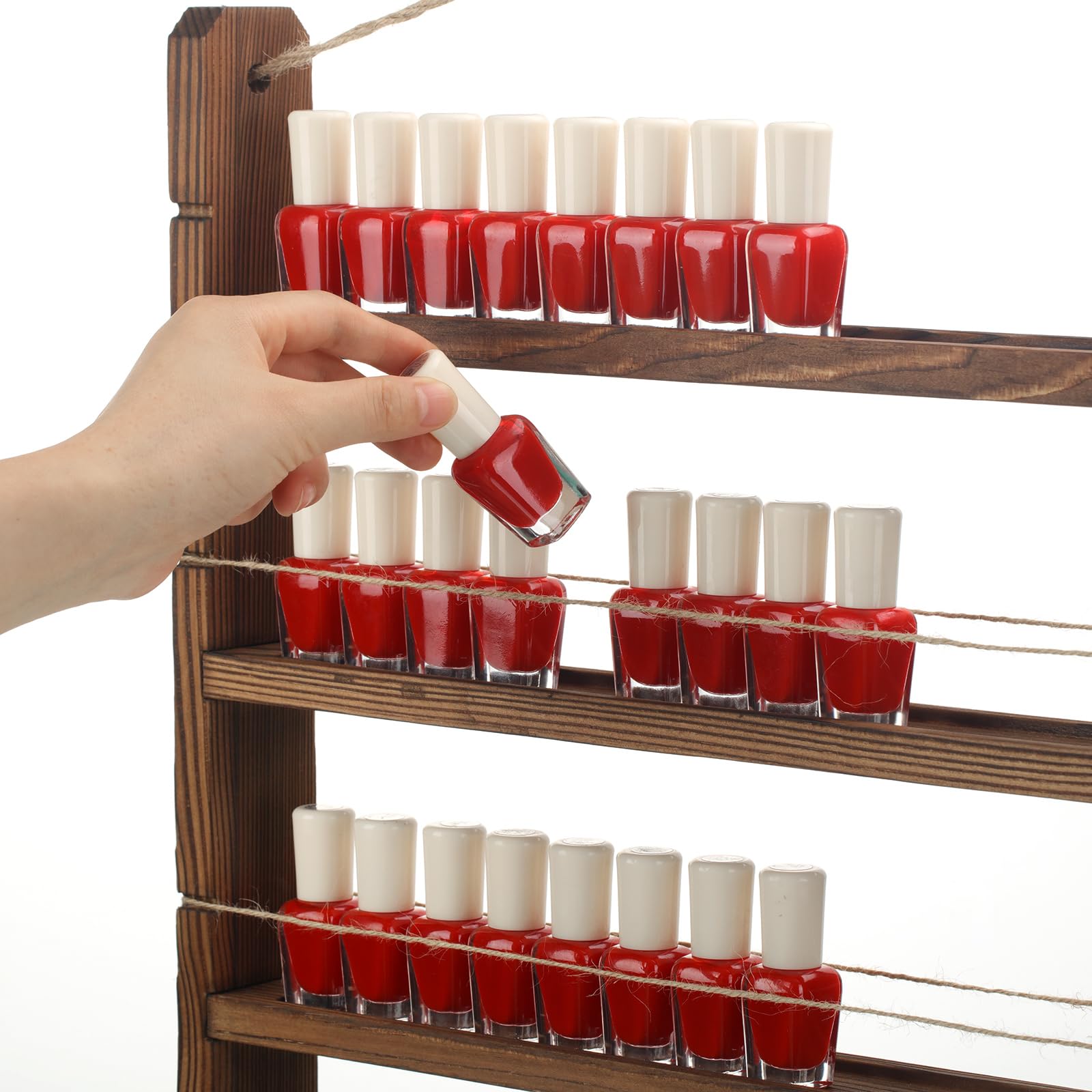 Amazon.co.jp: Kigley 木製ネイルポリッシュラック 壁取り付け、ネイル