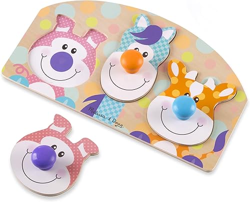 Melissa & Doug First Play - Rompecabezas de madera de animales de granja (3 piezas)