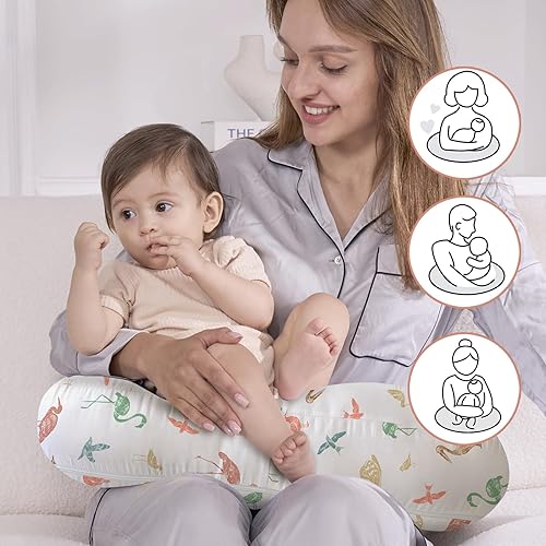 Miniatura 3 de Little Grape Land Almohada de lactancia, almohadas de lactancia materna para mamá, funda suave de pájaros con relleno transpirable, almohada de